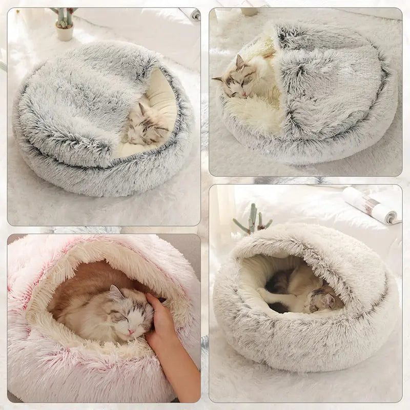 Lit Moelleux Rond Moka - Nid Douillet pour Chat et Petit Chien