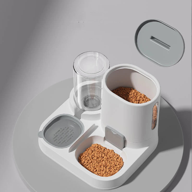 Gamelle Double Moka - Distributeur Eau & Nourriture 2-en-1