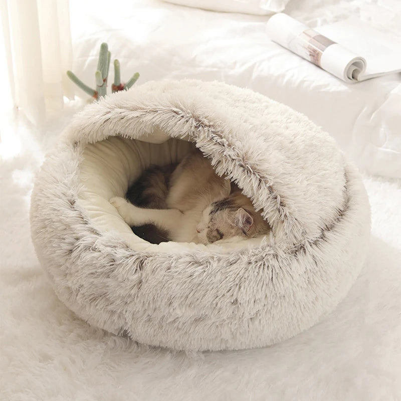 Lit Moelleux Rond Moka - Nid Douillet pour Chat et Petit Chien